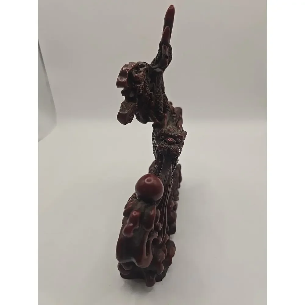 Vintage Handcrafted Resin Dragon Statue 6”long x 6.5”h